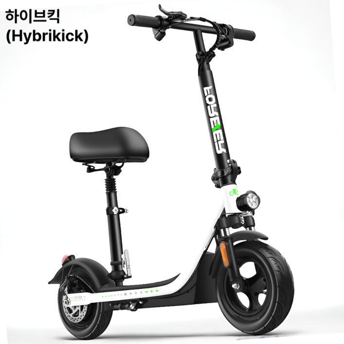 하이브킥 전동킥보드 성인 접이식 탈착형 안장 고출력 LED라이트, 하이브 화이트, 12 Ah, 1개