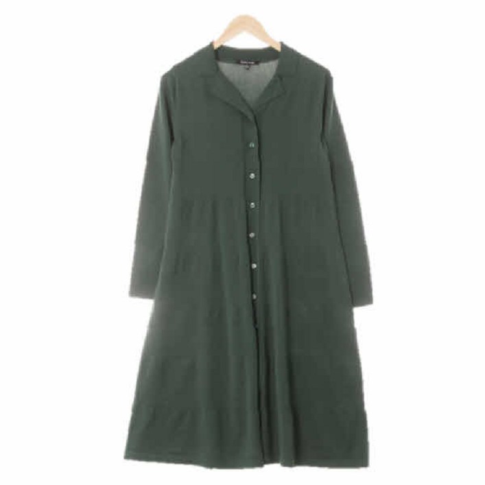 3274 플라스틱아일랜드 딥그린 레이온혼방 카라맥시니트원피스 M