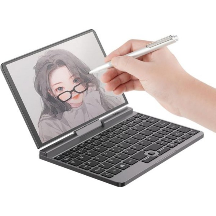 8인치 휴대용 미니 노트북 InteI N100, 12GB DDR5 2TB SSD, 2인치 휴대용 컴퓨터, 태블릿 PC Win 11 Pro, 스타일러스 펜 포함 터치스크린, Wi