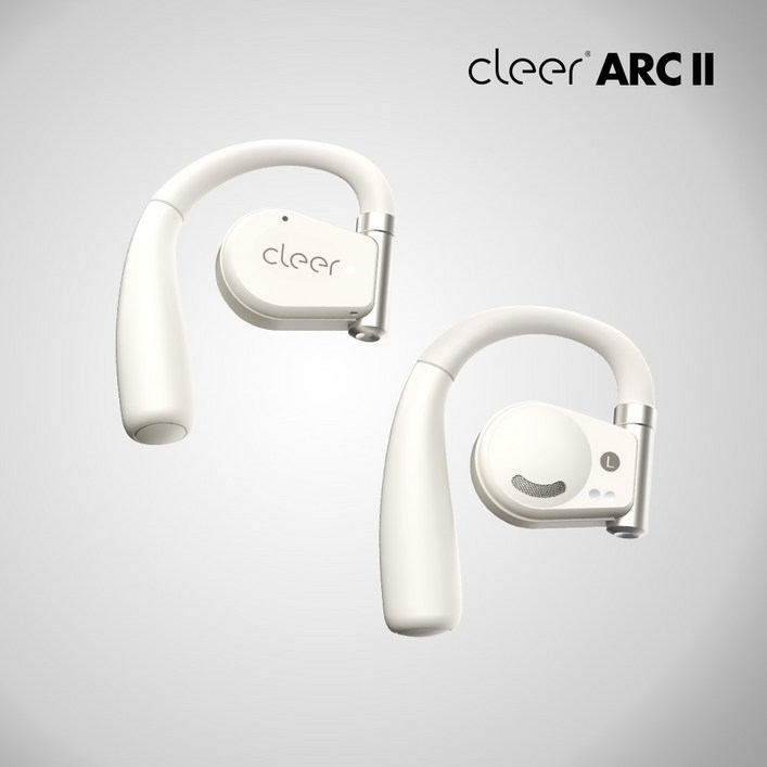 클리어 아크2 오픈형 블루투스이어폰 ARC2 귀걸이형 스포츠 무선 이어폰 운동 스냅드래곤, 뮤직 에디션 화이트