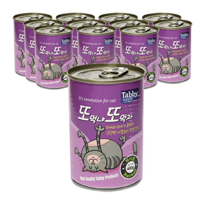 테비 또또캔 고양이간식 참치 400g, 12개, 참치 + 헤어볼 혼합맛, 400g