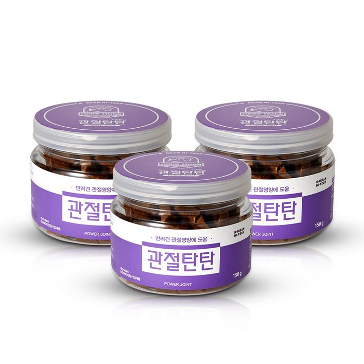 애견 강아지 초록입홍합 슬개골 탈골 관절약 염증 종합영양제 간식 관절탄탄 150g, 관절탄탄, 3개