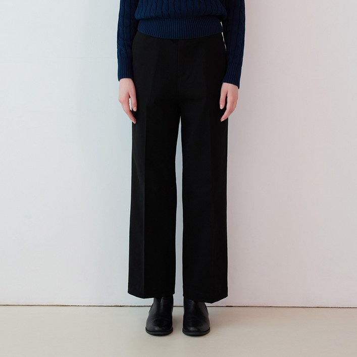 라파클럽 여성 면 트윌 정장 롱 팬츠 스탠다드 핏 바지