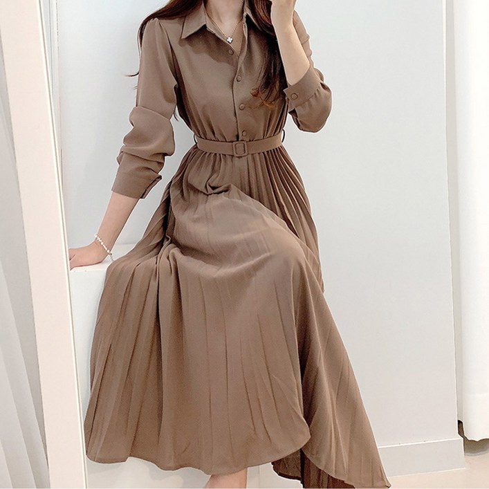 우아한 디자인 가을 셔츠 원피스 직장인 데일리룩