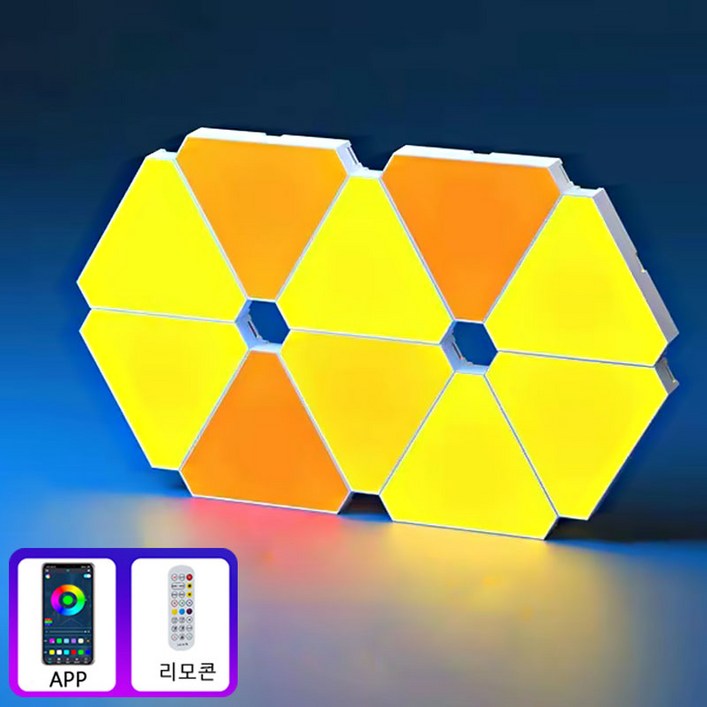 Meyuge LED 간접 패널 라인 조명 DIY 조립식 벽조명 스마트 RGB 모듈식 패널, 10개