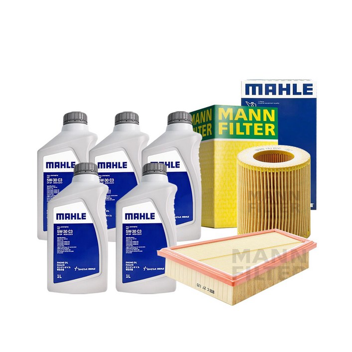 BMW 엔진오일 교체 세트 528i 530i F10 가솔린 MANN MAHLE 10년-16년, 1세트, 528i 530i F10 
MANN MAHLE 10년-16년