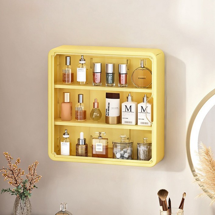 HK sell 루미하임 무타공 다용도 벽걸이형 수납함 뷰티박스 화장품 피규어 정리함