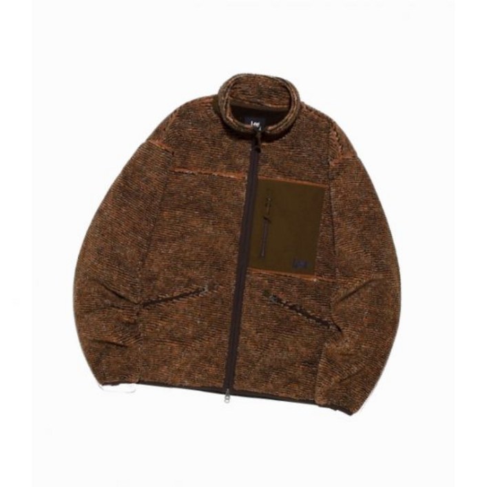 LEE 플리스 하이넥 집업 자켓 브라운