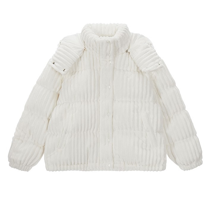 게스 여성 패딩 다운 후드 숏 푸퍼 화이트 YN4W5890 W