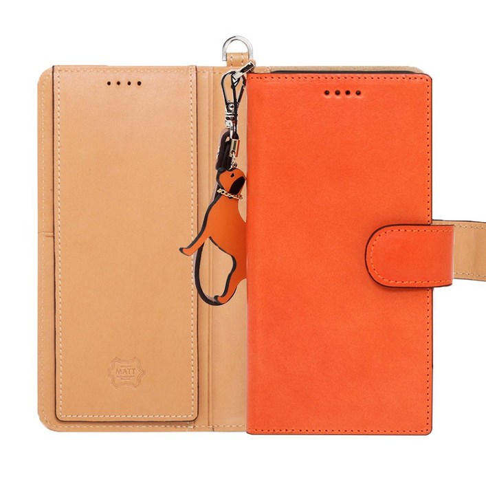 마뜨 갤럭시 소가죽 카드수납 가죽케이스 지갑케이스 자석형 토스카나 오렌지 악세서리 별도