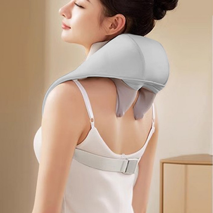 Dorrodi 4D 무선 목어깨 안마기 마사지기 온열 SM-115, 연한 그레이, SM-115