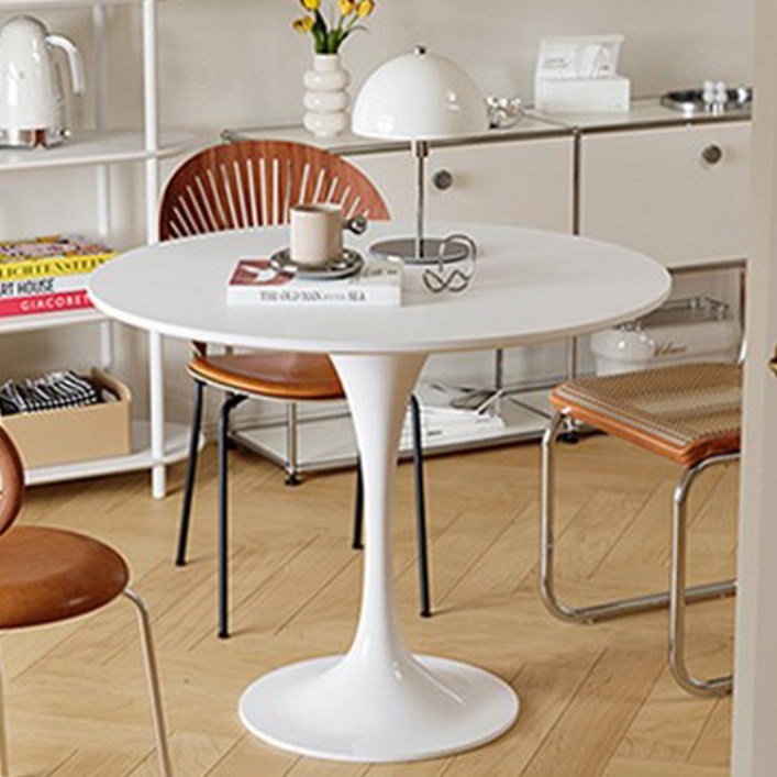 로얄다이아 카페 라운드 테이블 원형 탁자 식탁 타원형 홈카페 티테이블, 800 화이트 - 라운드 테이블 - 쇼핑앤샵