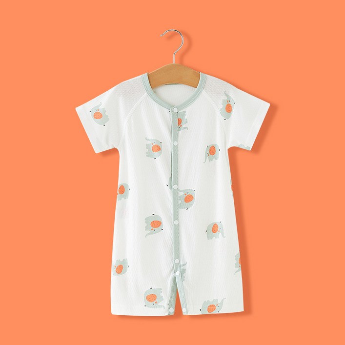 베베니즈 유아용 순면 메쉬 풀스냅 반팔롬퍼