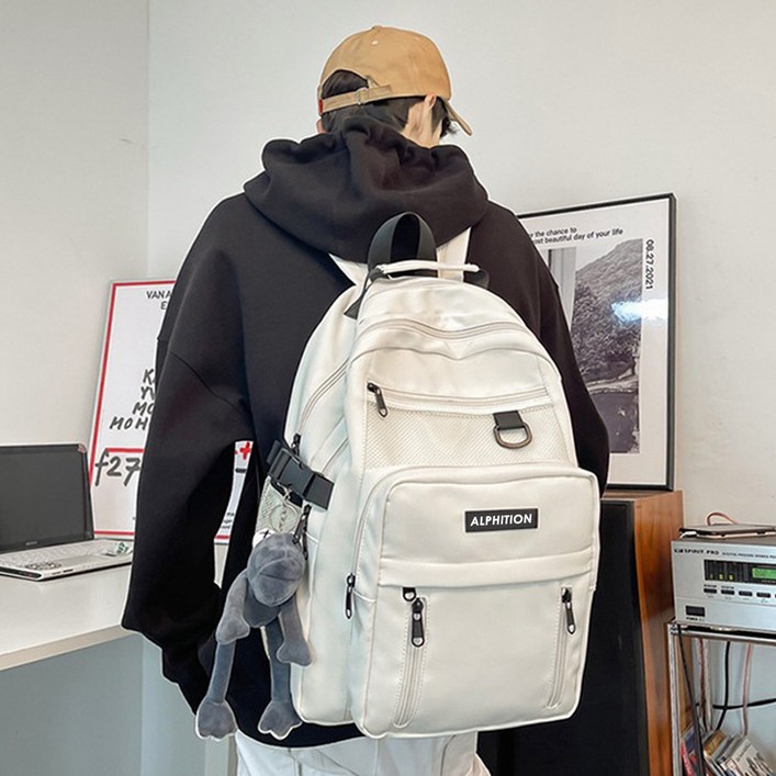 알피션 노트북 백팩 여성 남자 책 가방 남녀공용 대용량 방수