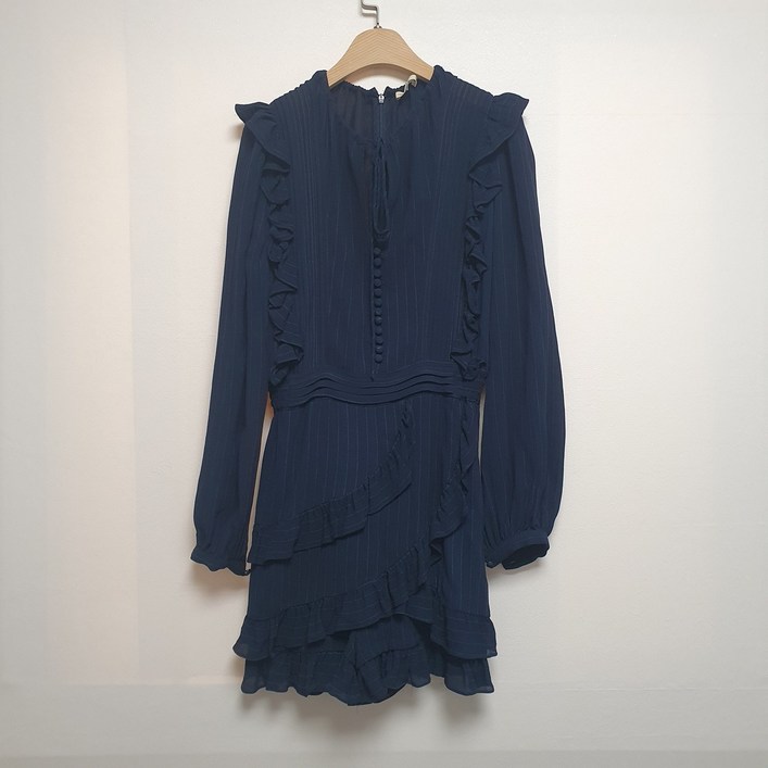 빈티지﻿ 마쥬 여성 미니 원피스 러플 점프수트 네이비 XS
