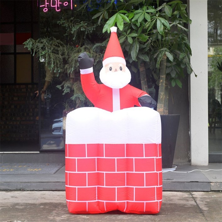 유쎌스토어 160cm 에어벌룬 대형 굴뚝 업다운 산타 광고풍선 공기조형물