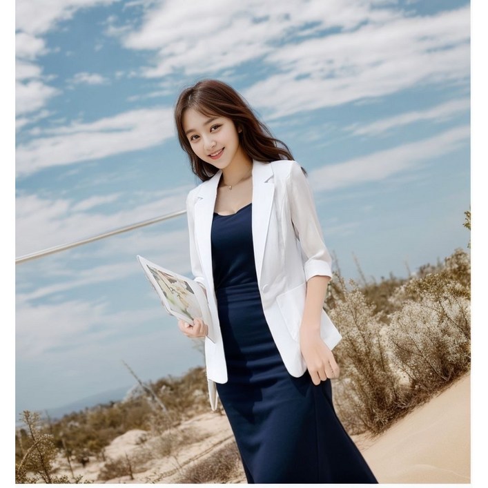 반하나 국내배송 여성 봄 여름 데일리 오피스 반팔 재킷