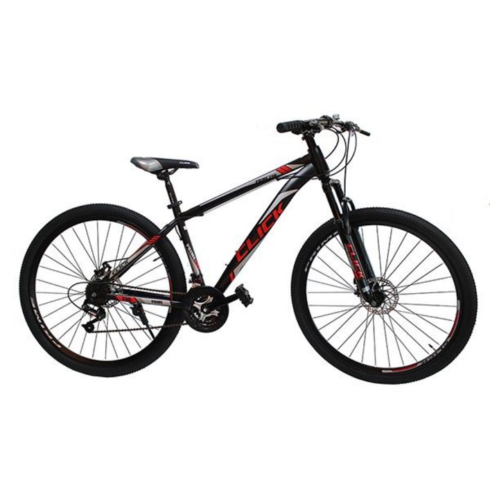 클릭 기계식디스크브레이크 MTB 자전거 프라임27.5D 시마노21단 입문용 미조립, 1개, 블랙레드, 180cm