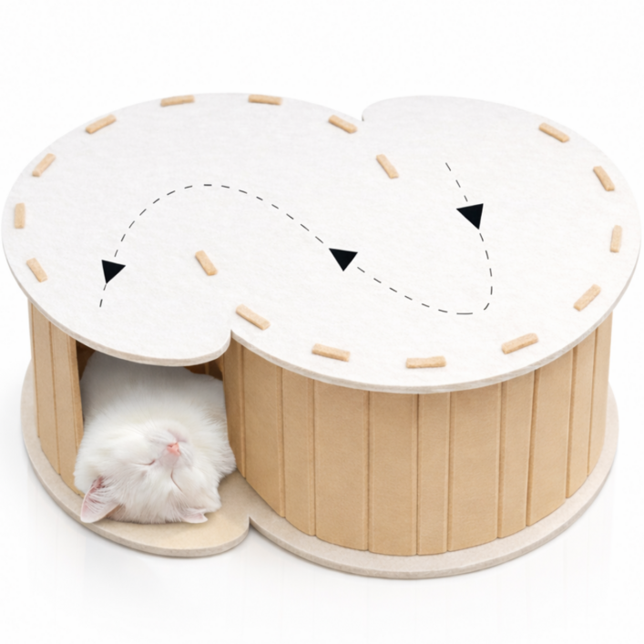 디오두 S자 터널 고양이 숨숨집, 그레이, 1개