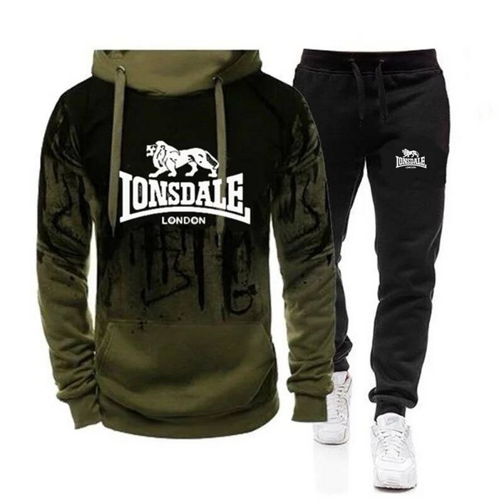 남자 트레이닝복 남성 트 땀복 2021New LONSDALE 조깅 스포츠웨어 방풍 따뜻한 스포츠 정장 코 튼 까마귀  바지 캐주얼 운동복 호환
