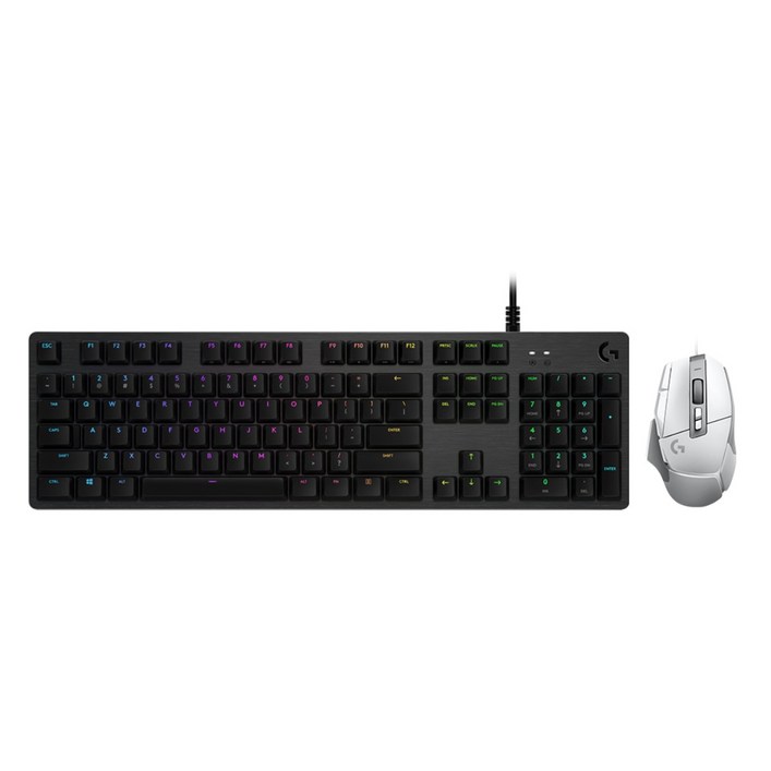 로지텍코리아 게이밍 세트 G512 GX 기계식 키보드  G502X 유선 마우스, 화이트, G512CG502XWH, 일반형