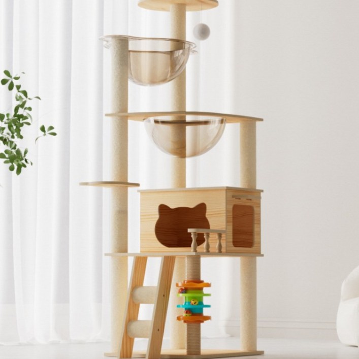 YONO 원목 캣타워 다기능 대형 고양이 스크레쳐 캣폴