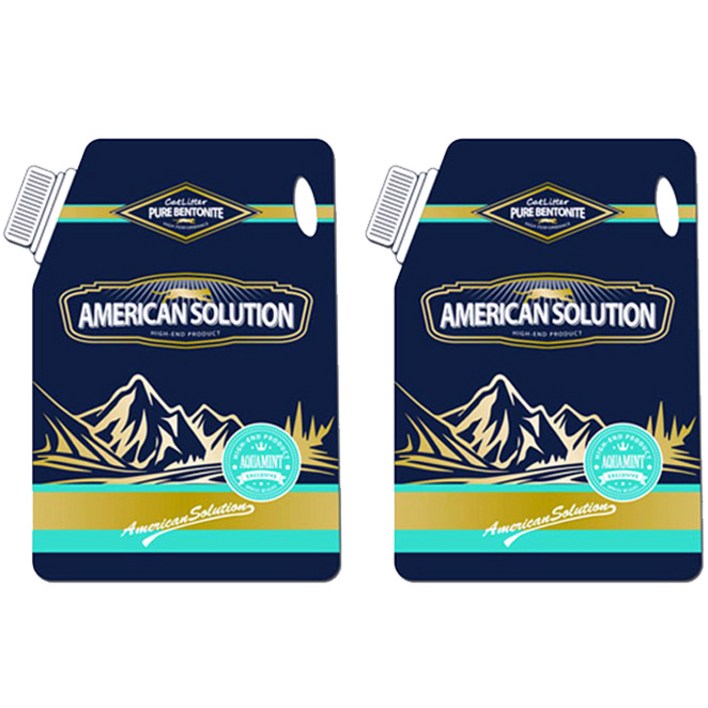 아메리칸솔루션 벤토나이트 고양이 모래, 9.07kg, 2개, 아쿠아민트