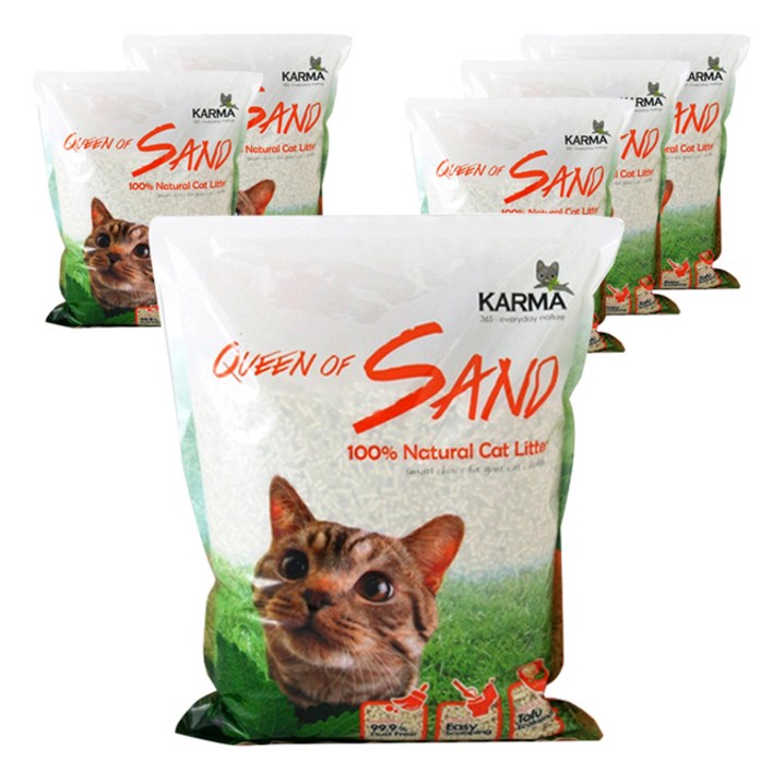 카르마 퀸오브샌드 고양이 모래, 7L, 상품선택, 6개, 오리지널 카르마 퀸오브샌드 고양이 모래, 7L, 상품선택, 6개, 오리지널