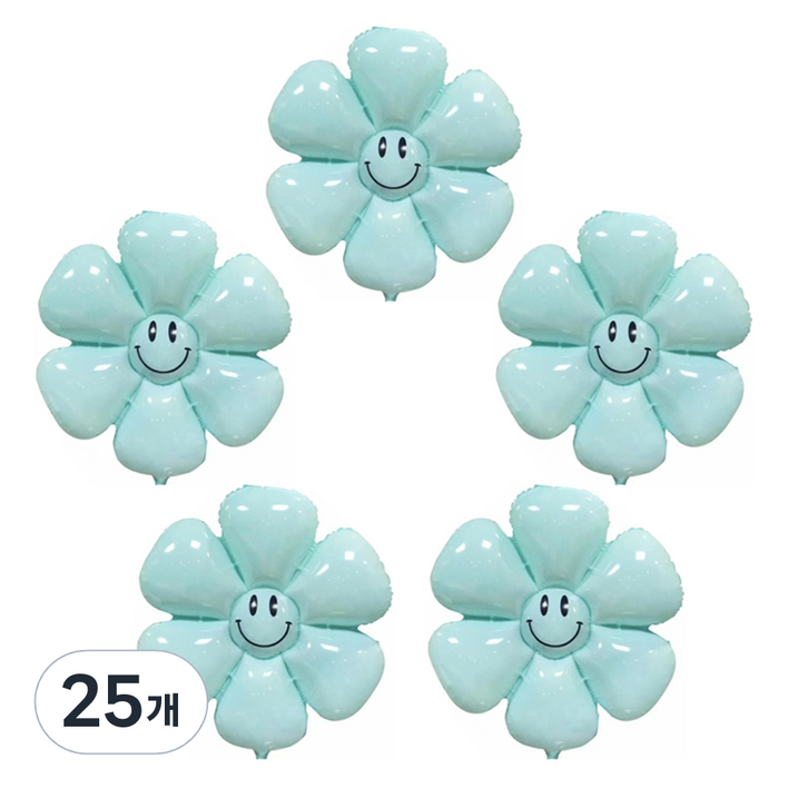 파티공구 스마일 데이지꽃 풍선 소형, 틸, 25개