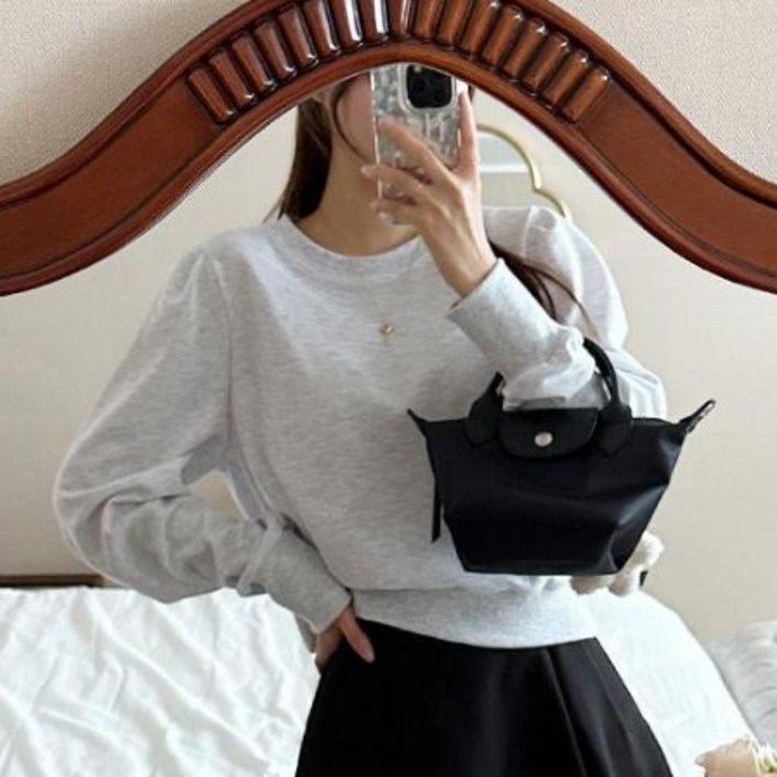 세이스타일 여성용 몽마르 퍼프 크롭 맨투맨