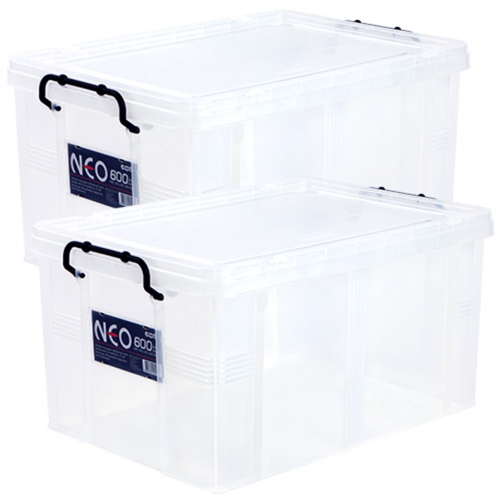 코멕스 네오박스 국내생산 리빙박스, 반투명, 60L, 2개