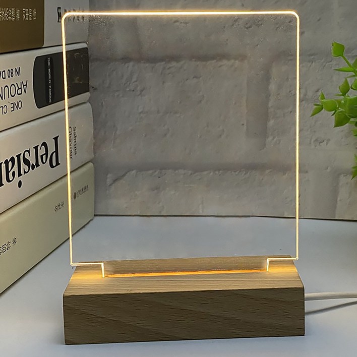 앞날앤 네온사인 글씨쓰는 조명 아크릴 메모판 무드등 AP-001, 사각