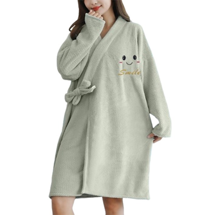 소니오 스트랩 스마일 잠옷 샤워 가운 ONE SIZE, 07 그린 긴팔, 1개 소니오 스트랩 스마일 잠옷 샤워 가운 ONE SIZE, 07 그린 긴팔, 1개