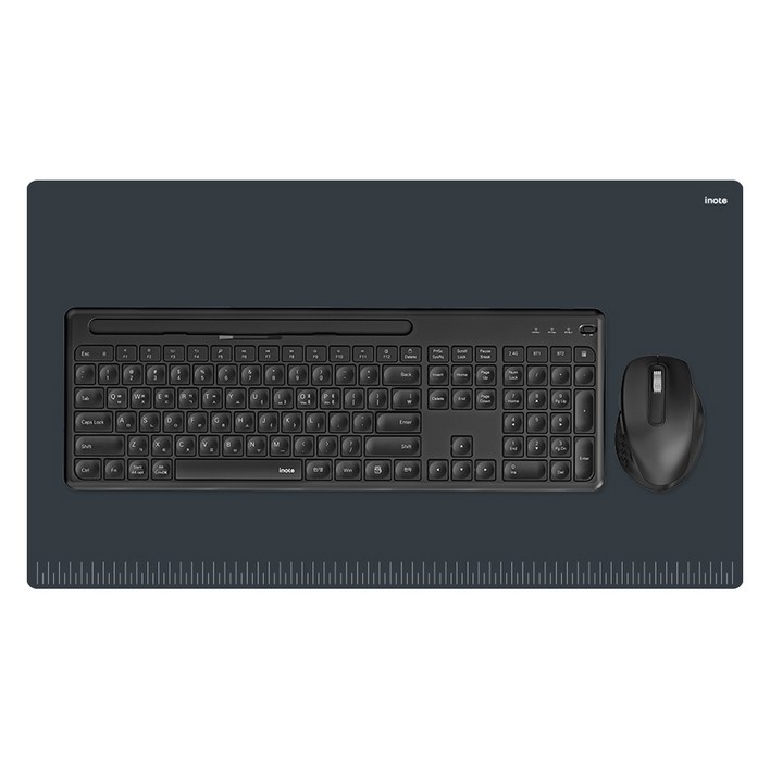 아이노트 블루투스 멀티페어링 키보드  마우스  키스킨  장패드 세트, 블랙, KM780RB, 일반형