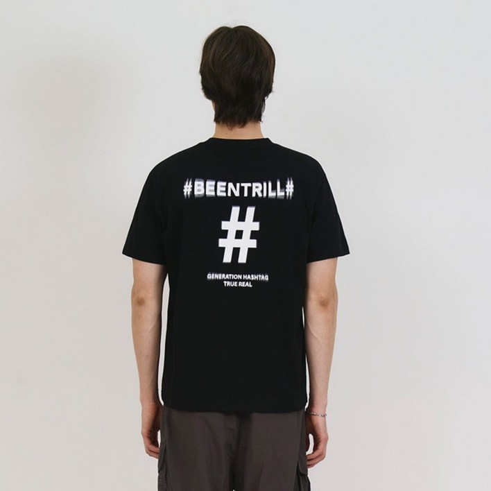 빈트릴 남녀공용 쉐이크 해시태그 컴포트핏 티셔츠 BA242TS020