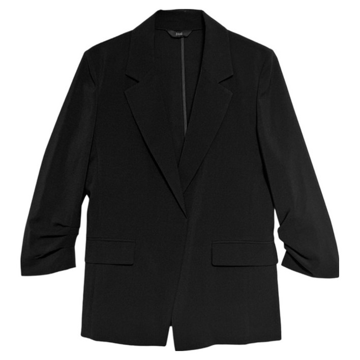 주크 여성용 핀턱 셔링 소매 슬림 자켓