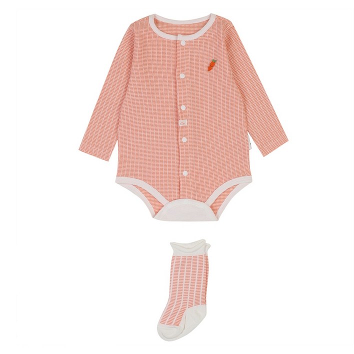 에뜨와 신생아용 선물용 플리티 바디수트 + 양말 + 쇼핑백