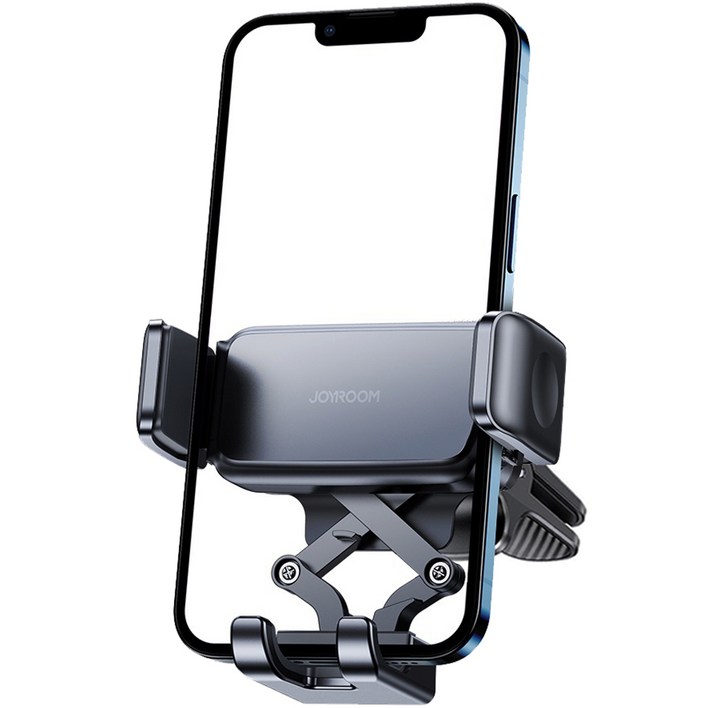 아이베리 원터치 2세대 차량용 휴대폰 거치대 송풍구 360도 회전, 1개, 블랙