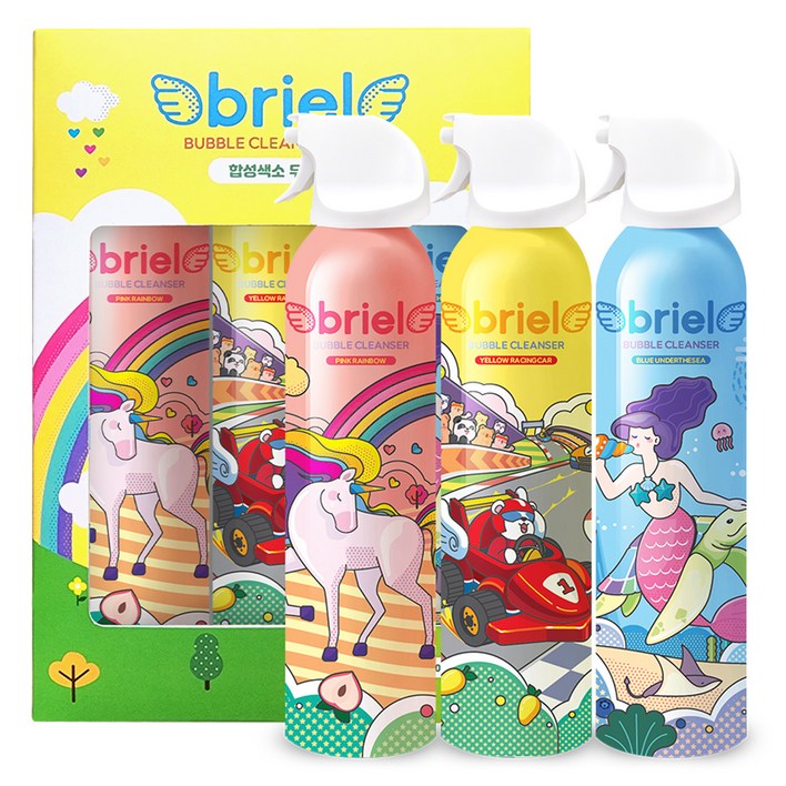 디보트브리엘 버블클렌저 핑크 레인보우 + 블루 언더더씨 + 옐로우 레이싱카 200ml 3종 세트, 1세트