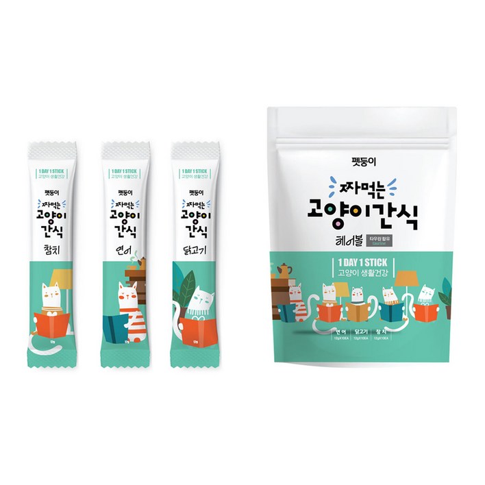 펫둥이 짜먹는 고양이 간식 헤어볼 3종