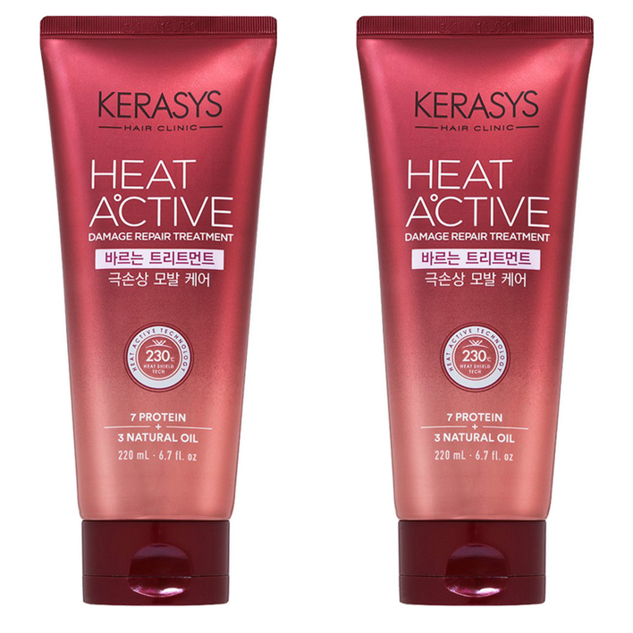 케라시스 히트 액티브 극손상 바르는 트리트먼트, 220ml, 2개