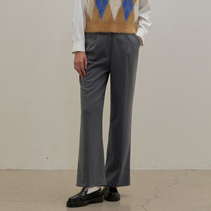 아틀리에나인 여성용 시그니처 윈터 턱 와이드 팬츠 PT5464