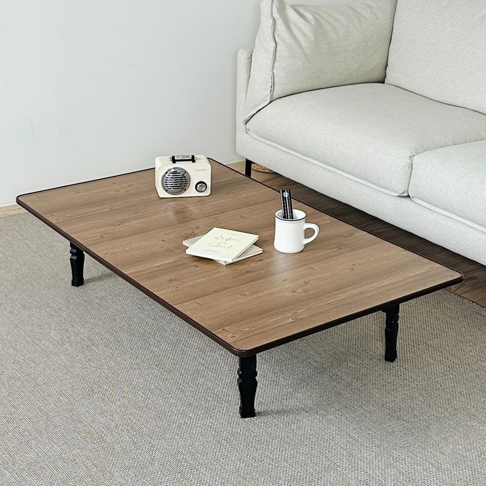 한일 국내제작 접이식 다용도 테이블, 네추럴월넛