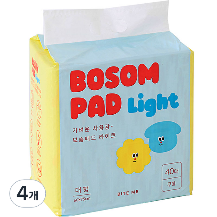 바잇미 보솜 패드 라이트 대형, 40매, 4개