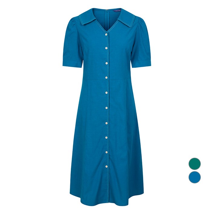 올리비아하슬러 여성용 퍼프 스트랩 롱 원피스 OHCMOP205