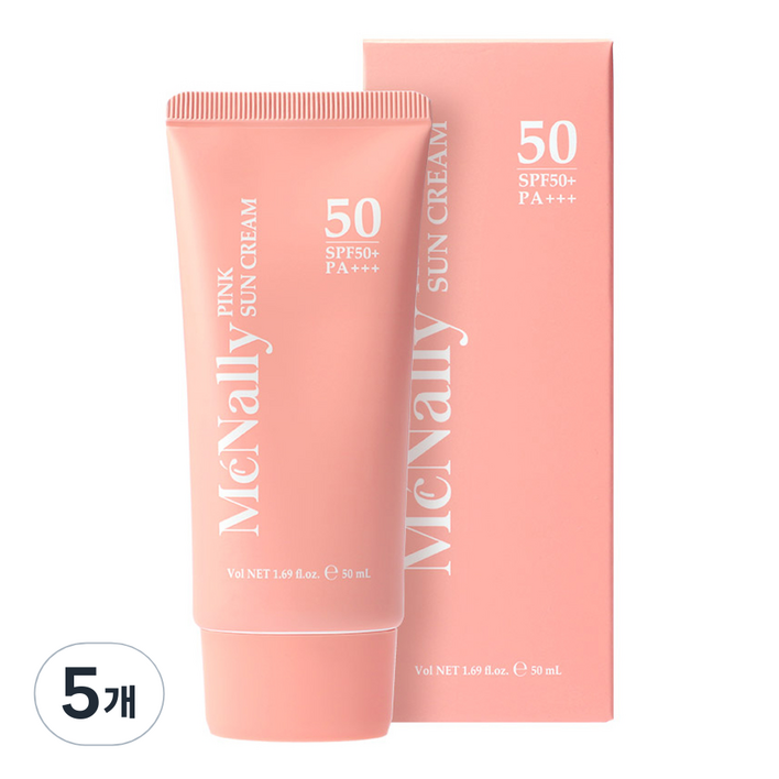 맥넬리 핑크 선 크림 SPF50+ PA+++, 50ml, 5개
