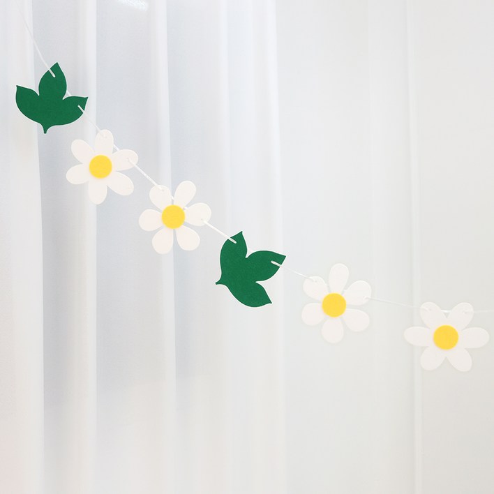 파티짱 데이지 잎사귀 펠트 가랜드