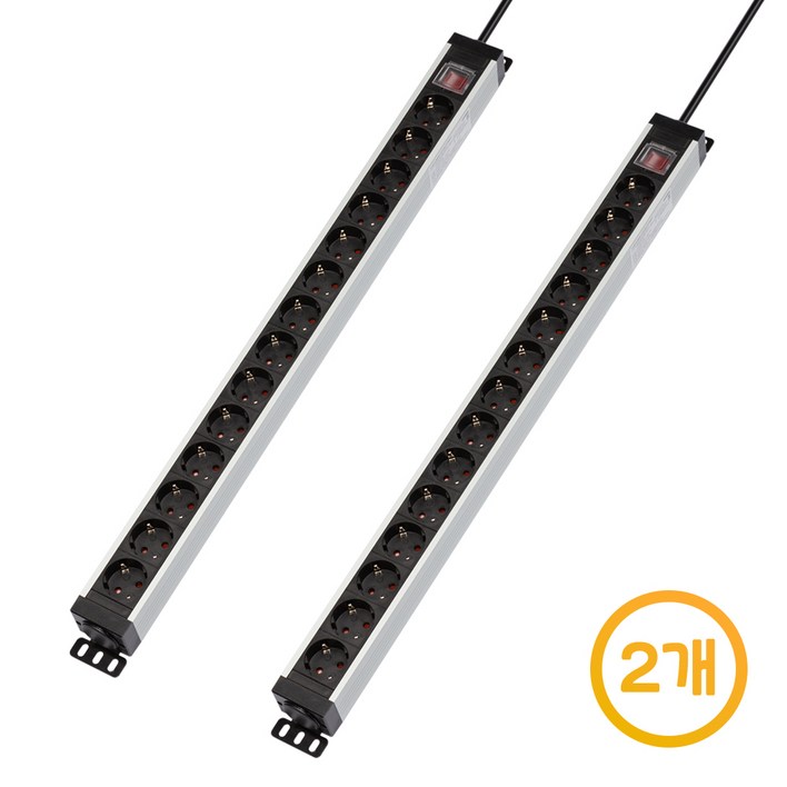 11 파워존 고용량 알루미늄 14구멀티탭 과부하차단 통합스위치 서버탭 1.5m 3m 5m