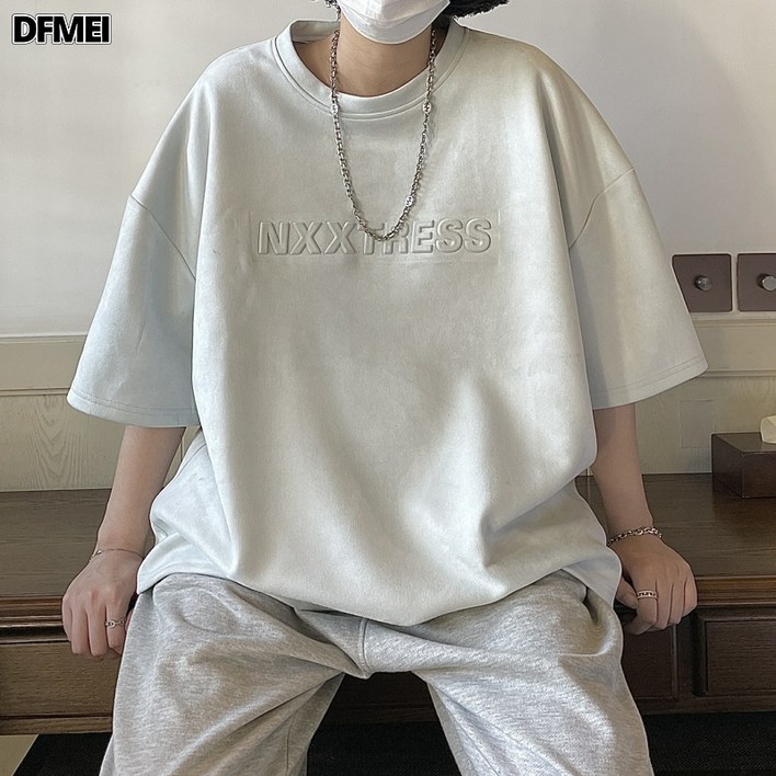 DFMEI 반팔 남 입체 레터링 티셔츠 5부