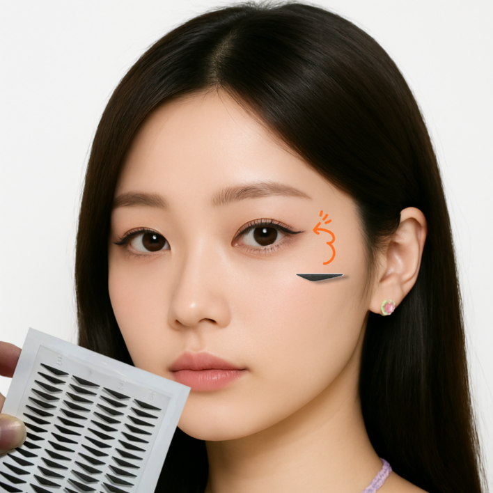 모모젠 붙이는 아이라인 스티커 워터프루프 초보 추천 아이라이너 메이크업, 1개, 케이팝소프트블랙